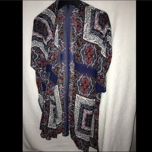 Red white and blue kimono